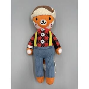 Cuddle And Kind Wyatt Fox Lumberjack Knit Plush Doll 11” Stuffed Animal Peru